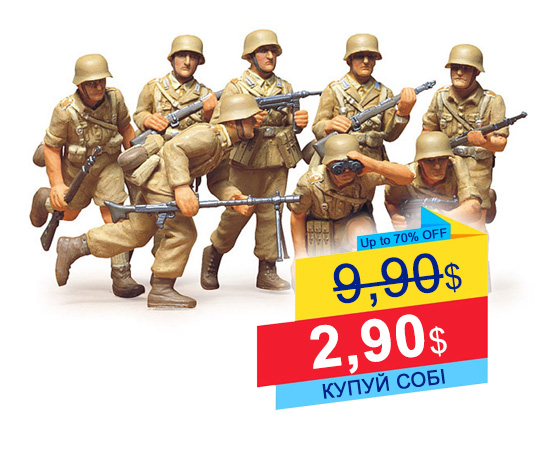 Tamiya 35037 - 1/35 Немецкая пехота Африканский корпус Роммеля - 2,9$